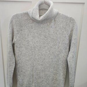 Loft Mixed Stitch Grey Turtleneck Sweater Size XS